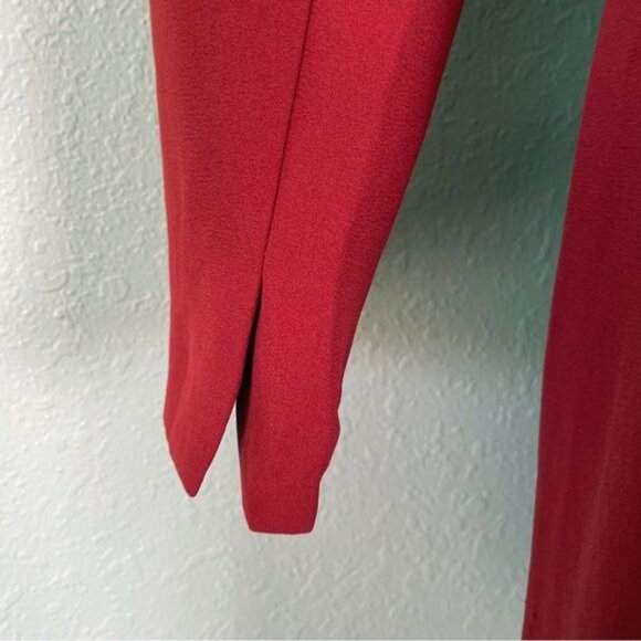 H&M deep red jacket dress waist belt S - Picture 12 of 15